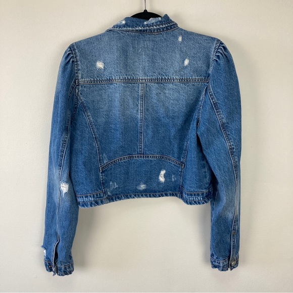 Blank NYC Crop Puff Sleeve Denim Jacket - Picture 5 of 12